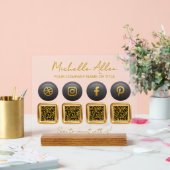 Panneau de code QR des médias sociaux de l'entrepr (Mariage)