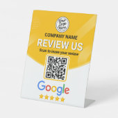 Panneau de code QR d'évaluation d'entreprise jaune (Recto)