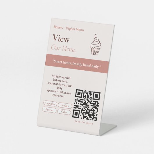 Panneau de code QR minimal coup de blush pour le m (Recto)