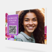 Panneau de code QR personnalisé Orchidées (Angle)