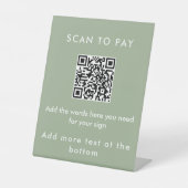 Panneau de code QR personnalisé vert sauge à scann (Recto)