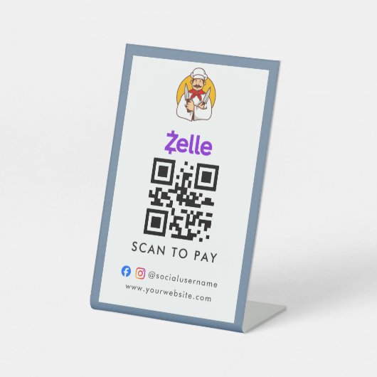 Panneau de code QR pour payer en scannant | Zelle (Recto)