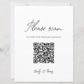 Panneau de code QR pour programme de mariage minim (Devant)