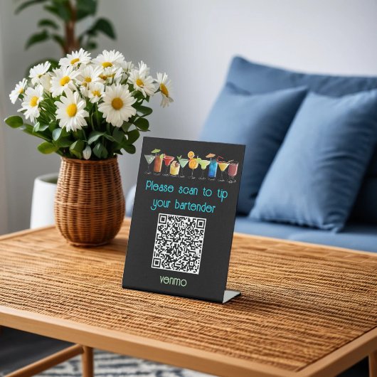 Panneau de code QR Venmo pour les pourboires |