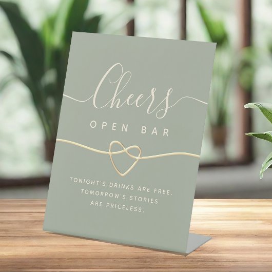 Panneau de comptoir de bar ouvert de mariage vert 