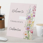 Panneau de confirmation des fleurs roses croisées (In SItu)