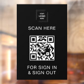 Panneau de connexion QR Code noir pour visiteurs e (Feuille 2)