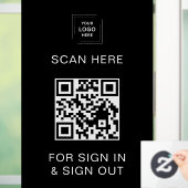 Panneau de connexion QR Code noir pour visiteurs e (Maison)