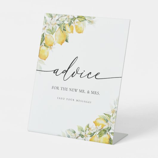 Panneau de conseil Floral Citrus citron (Recto)