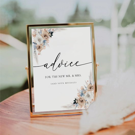 Panneau de conseil floral Ivory And Blue Boho
