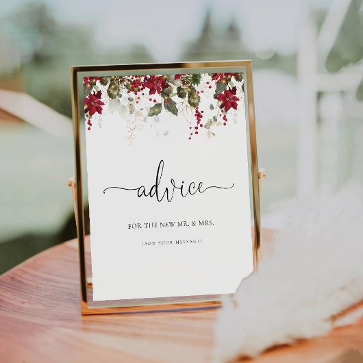 Panneau de conseil Noël Rouge Poinsettie