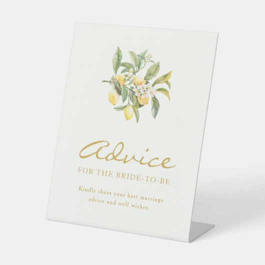 Panneau de conseils floraux citron (Recto)