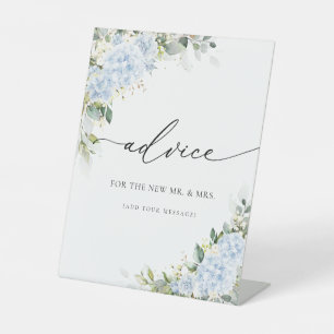 Panneau de conseils floraux d'hortensia bleu