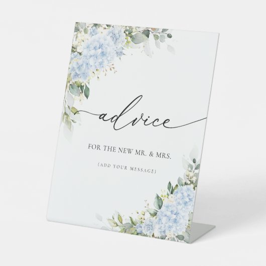 Panneau de conseils floraux d'hortensia bleu (Recto)
