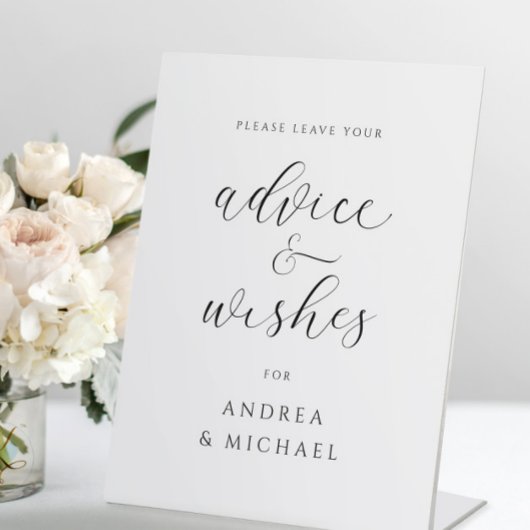 Panneau de conseils pour un mariage élégant