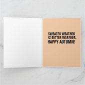PANNEAU DE COUPE DE PIG AUTUMN GREETING CARTE (Intérieur)