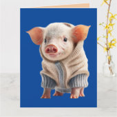 PANNEAU DE COUPE DE PIG AUTUMN GREETING CARTE (Fleur jaune)