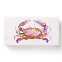 Panneau de crabe rouge bois