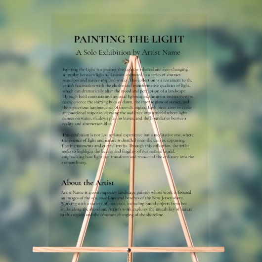 Panneau de déclaration d'artiste pour exposition d (Neutre)