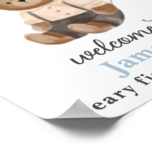 Panneau de décoration d'anniversaire de l'ours ble (Coin)