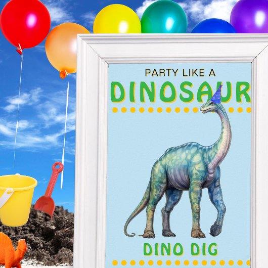 Panneau de décoration du Dinosaur Party : Dino Dig