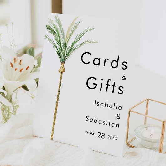 Panneau de destination Palm Tree Cartes de mariage