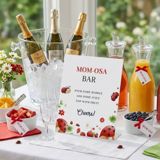 Panneau de faveur de Baby shower Fille lady bug