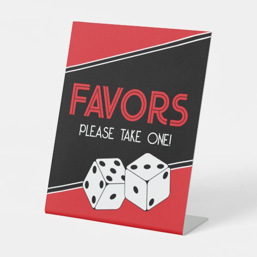 Panneau de faveur de fête de dés de casino (Recto)