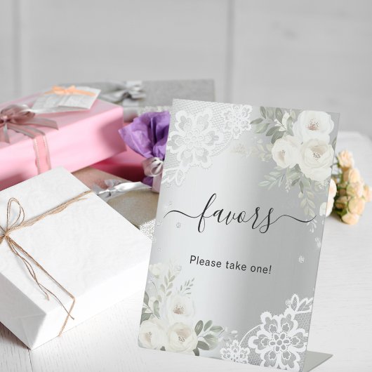 Panneau de faveur de guest en dentelle de fleurs b