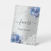 Panneau de faveur de guest en dentelle florale ble (Recto)