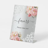 Panneau de faveur de guest floral rose argenté en  (Recto)