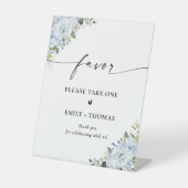 Panneau de faveur floral bleu clair romantique (Recto)