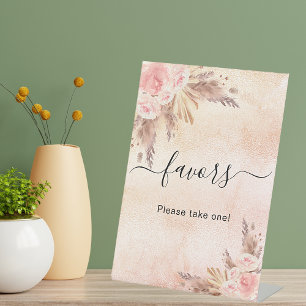 Panneau de faveurs de fleurs rose de l'herbe de Pa