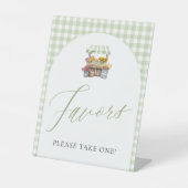 Panneau de faveurs de gingham vert frais du marché (Recto)