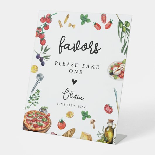 Panneau de faveurs de pâtes pizza C'est l'amour pe (Recto)
