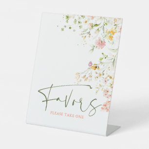 Panneau de faveurs de prairie estivale de fleurs s