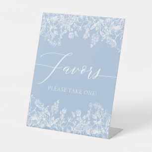 Panneau de faveurs floraux bleu poussiéreux vintag