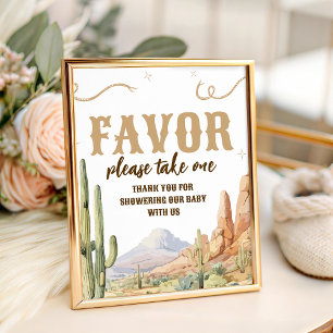 Panneau de Favors de Baby Shower Western