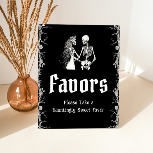 Panneau de Favors de Halloween squelette gothique