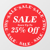 Panneau de fenêtre de magasin en solde - Texte per (Feuille)