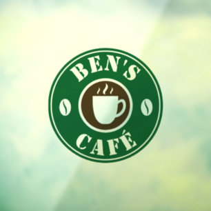 Panneau de fermeture de fenêtre du logo du café