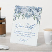 Panneau de Fête des mariées Blue Floral Wine Raffl (In SItu)