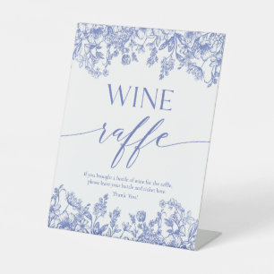 Panneau de Fête des mariées Blue Floral Wine Raffl