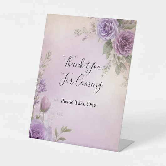 Panneau de Fête des mariées florale violet Favoris (Recto)