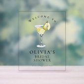 Panneau de Fête des mariées Martini Pear Aquarelle (Neutre)