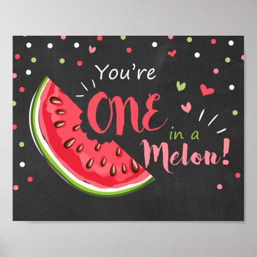 Panneau de fête Un dans une pastèque Décoration d' (Devant)