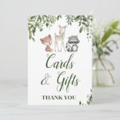 Panneau de fête Woodland - Panneau Cartes et Cadea (Debout devant)