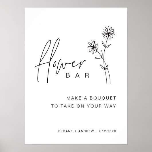 Panneau de fleurs Mariage HARLOW 18x24 Poster (Devant)