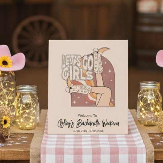 Panneau de fond du rodéo rose Pastel Retro