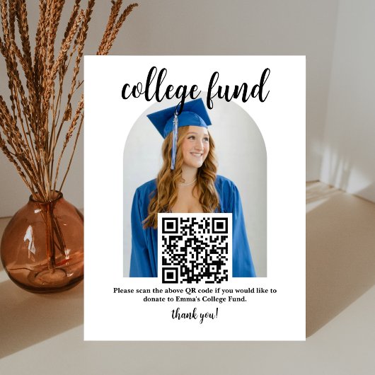 Panneau de fonds universitaire QR Code avec photo